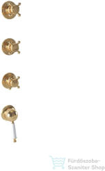 Bugnatese OXFORD falsík alatti 3 állású zuhanyváltó csempeszeleppel, sárgaréz 6307ON (6307ON)