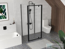 RAVAK PIVOT PDOP1+PPS+PPS 80x80 cm-es nyílóajtós, 3 oldalas zuhanykabin, fekete/transparent 03G40300Z1SET802XPPS80 (03G40300Z1SET802XPPS80)