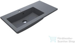 LunArt Liam 800 L 80x40 cm-es beépíthető öntöttmárvány mosdó, szürke kvarc 5999123001238 (5999123001238)