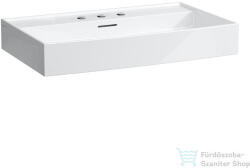 Laufen Kartell By Laufen 80x46 cm-es csiszolt aljú mosdó 3 csaplyukkal, LCC Active bevonattal, fehér H816336A001081 (H816336A001081)