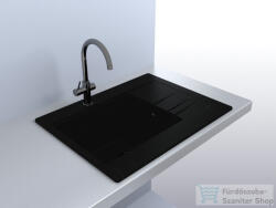 LunArt Aragorn 650 64, 9x50 cm-es öntött gránit mosogató medence szifon nélkül, fekete 5999123000064 (5999123000064)