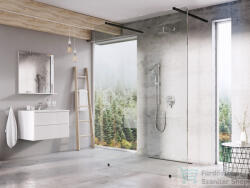 RAVAK Walk-In Free 130 cm-es zuhanyfal 2 db 120 cm-es merevítővel, fekete/transparent GW9FJ030SZ1 (GW9FJ030SZ1)