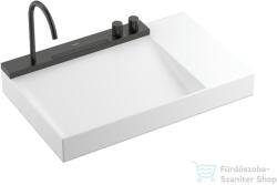 Hansgrohe AVALEGRA AquaUnit 78x47, 5 cm-es mosdórendszer zuhanyvízsugárral, matt fehér/szálcsiszolt fekete króm 22473340 (22473340)