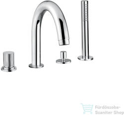 Bugnatese MOON 4 üléses peremre szerelhető kádtöltő csaptelep zuhanyszettel, króm 7255CR (7255CR)