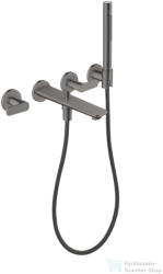 Hansgrohe AXOR CITTERIO C falsík alatti kádtöltő csaptelep zuhanyszettel, alaptest nélkül, polírozott fekete króm 49480330 (49480330)