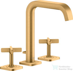 Hansgrohe AXOR CITTERIO E 3 üléses mosdó csaptelep automata leeresztővel, szálcsiszolt sárgaréz hatású 36108950 (36108950)