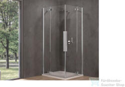 Kolpa San Polaris Fold Q 80 SBR/1 szögletes harmonika rendszerű zuhanykabin, króm 516090 (516090)