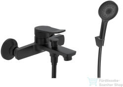 kielle Nefia kádtöltő csaptelep, zuhanyszettel, matt fekete 10327SN14 (10327SN14)