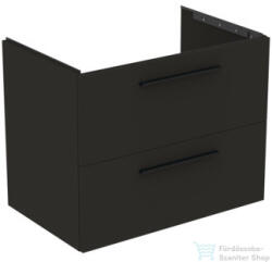 Ideal Standard I. Life B 80x50, 5 cm-es 2 fiókos fali szekrény mosdó és fogantyú nélkül, Carbon grey matt T5272NV (T5272NV)