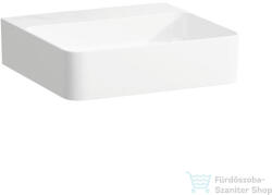 Laufen Val SaphirKeramik 45x42 cm-es csiszolt aljú mosdó csaplyuk és túlfolyó nélkül, LCC Active bevonattal, fehér H816280A001121 (H816280A001121)