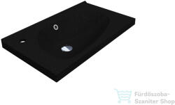 LunArt Dorah 69, 5x39, 6 cm-es beépíthető öntöttmárvány mosdó, fekete kvarc 5999123005472 (5999123005472)