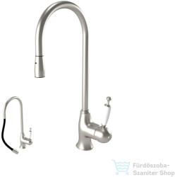 Bugnatese OXFORD kihúzható zuhanyfejes mosogató csaptelep, szálcsiszolt nikkel 6395NS (6395NS)
