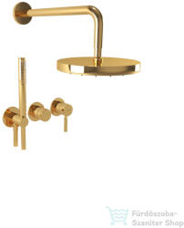 Bugnatese Kobuk falsík alatti komplett zuhanyrendszer 22, 5 cm-es esőztetővel, belső egységgel, zuhanyszettel, arany 2201HDO (2201HDO)