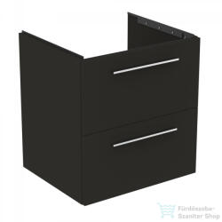 Ideal Standard I. Life B 60x50, 5 cm-es 2 fiókos fali szekrény mosdó és fogantyú nélkül, Carbon grey matt T5270NV (T5270NV)