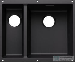 BLANCO SUBLINE 340/160-U SILGRANIT® mosogatótál jobbos főmedencével fekete, lefolyó nélküli kivitel 527810 (527810)