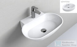 LunArt River 55x39 cm-es öntöttmárvány mosdó túlfolyó nélkül, matt fehér 5999123006042 (5999123006042)