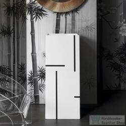 Laufen Kartell By Laufen szabadon álló mosdó csaplyuk és túlfolyó nélkül, speciális rejtett lefolyóval, fehér, fekete vonalakkal H811331D021121 (H811331D021121)