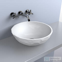 LunArt Sophie 42, 5 cm-es pultra ültethető öntöttmárvány mosdó csaplyuk és túlfolyó nélkül, fényes fehér 5999123014207 (5999123014207)