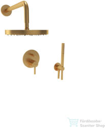 Bugnatese Kobuk falsík alatti komplett zuhanyrendszer 22, 5 cm-es esőztetővel, belső egységgel, zuhanyszettel, szálcsiszolt arany 2274OS (2274OS)