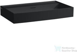 Laufen Kartell By Laufen 80x46 cm-es csiszolt aljú mosdó csaplyuk nélkül, matt fekete H8163367161091 (H8163367161091)