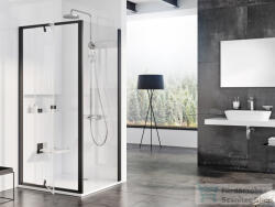 RAVAK PIVOT PDOP2+PPS 100x100 cm-es nyílóajtós zuhanykabin fix oldalfallal, fekete/transparent 03GA0300Z1SET100PPS100 (03GA0300Z1SET100PPS100)