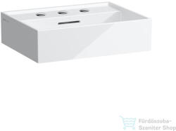 Laufen Kartell By Laufen 46x46 cm-es csiszolt aljú mosdó 3 csaplyukkal, túlfolyó nélkül, LCC Active bevonattal, fehér H818331A001581 (H818331A001581)