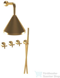 Bugnatese Orion falsík alatti komplett zuhanyrendszer 20 cm-es esőztetővel, belső egységgel, zuhanyszettel, szálcsiszolt arany 5527OS (5527OS)