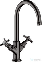 Hansgrohe AXOR MONTREUX kétkaros mosdó csaptelep nem zárható leeresztővel, polírozott fekete króm 16506330 (16506330)