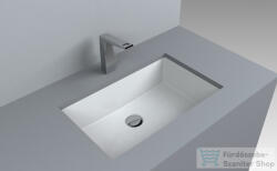 LunArt Jim 505 56, 1x34, 6 cm-es alulról beépíthető öntöttmárvány mosdó csaplyuk és túlfolyó nélkül, matt fehér 5999123001375 (5999123001375)