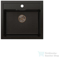 LunArt Cuki 56x51 cm-es öntött gránit mosogató medence szifon nélkül, Golden black 5999861632534 (5999861632534)