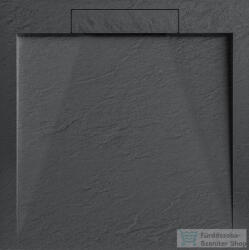 AREZZO design STONE pala hatású öntött márvány zuhanytálca, 90x90 cm-es, antracit AR-DYT099LA (AR-DYT099LA)