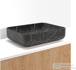 RIHO LIVIT márványmintás 50x39x13-es szögletes mosdótál, matt fekete W031006M01 (W031006M01)
