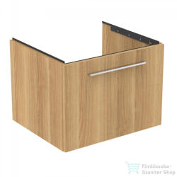 Ideal Standard I. Life B 60x50, 5 cm-es 1 fiókos fali szekrény mosdó és fogantyú nélkül, Natural oak T5269NX (T5269NX)