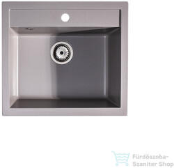 LunArt Cuki 56x51 cm-es öntött gránit mosogató medence szifon nélkül, Light grey 5999861632121 (5999861632121)
