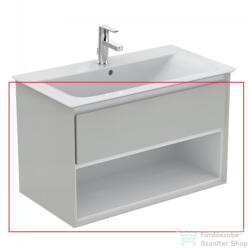 Ideal Standard CONNECT AIR 80x44 cm-es 1 fiókos alsószekrény pult és mosdó nélkül, Fényes világosszürke/matt fehér E0827EQ (E0827EQ)