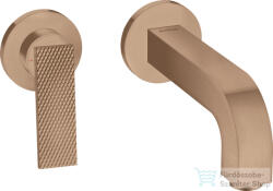 Hansgrohe AXOR CITTERIO falsík alatti mosdó csaptelep 22 cm-es kifolyóval, rombuszmetszéses fogantyúval, nem zárható leeresztővel, szálcsiszolt vörös arany hatású 39181310 (39181310)