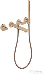 Hansgrohe AXOR CITTERIO C falsík alatti kádtöltő csaptelep zuhanyszettel, rombuszmetszéses fogantyúval, alaptest nélkül, polírozott vörös arany hatású 49481300 (49481300)