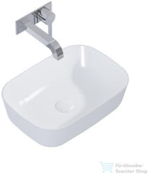 AREZZO design Reni pultra ültethető mosdó 46x33 cm, fényes fehér/matt szürke AR-146112 (AR-146112)