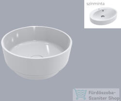 LunArt Scarlett 420 42 cm-es pultra ültethető öntöttmárvány mosdó csaplyuk és túlfolyó nélkül, matt fehér 5999123006363 (5999123006363)