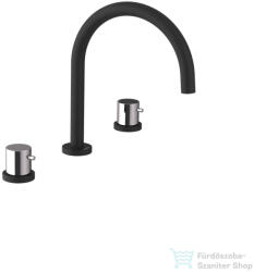 SAPHO ULTRAMIX három üléses mosdó csaptelep, matt fekete/króm (UT017BC) (UT017BC)