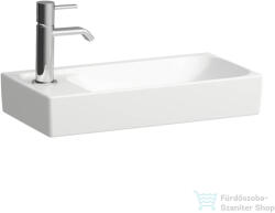 Laufen MEDA 46x23, 5 cm-es fali mosdó bal oldali csaplyukkal, csaptelep-és túlfolyó nélkül, LCC bevonattal, fehér H8151144001131 (H8151144001131)