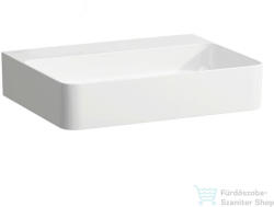 Laufen Val SaphirKeramik 55x42 cm-es mosdó csaplyuk és túlfolyó nélkül, LCC bevonattal, fehér H8102824001121 (H8102824001121)