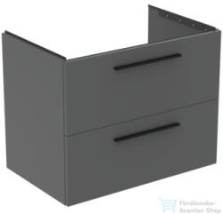 Ideal Standard I. Life B 80x50, 5 cm-es 2 fiókos fali szekrény mosdó és fogantyú nélkül, Quartz grey matt T5272NG (T5272NG)