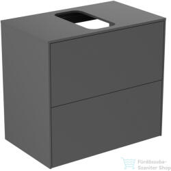 Ideal Standard CONCA 60, 2x37, 3 cm-es 2 fiókos szekrény kivágott lappal, mosdó nélkül, matt antracit T3946Y2 (T3946Y2)