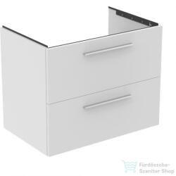 Ideal Standard I. Life B 80x50, 5 cm-es 2 fiókos fali szekrény mosdó és fogantyú nélkül, matt fehér T5272DU (T5272DU)
