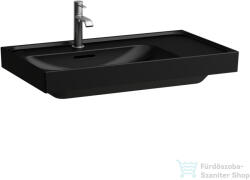 Laufen MEDA 80x46 cm-es falra/bútorra szerelhető mosdó, jobb oldali pulttal, matt fekete H8171167161041 (H8171167161041)