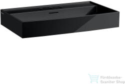 Laufen Kartell By Laufen 80x46 cm-es csiszolt aljú mosdó 3 csaplyukkal, fényes fekete H8163360201081 (H8163360201081)