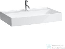 Laufen Kartell By Laufen 80x46 cm-es csiszolt aljú mosdó túlfolyó nélkül, LCC bevonattal, Fehér H8163364001111 (H8163364001111)