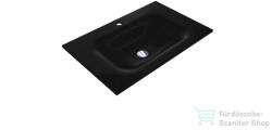 LunArt Timo 700 70x45 cm-es beépíthető öntöttmárvány mosdó túlfolyó nélkül, fekete kvarc 5999123006653 (5999123006653)