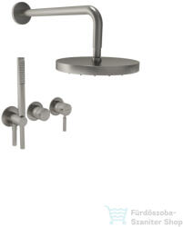 Bugnatese Kobuk falsík alatti komplett zuhanyrendszer 22, 5 cm-es esőztetővel, belső egységgel, zuhanyszettel, szálcsiszolt nikkel 2201HNS (2201HNS)